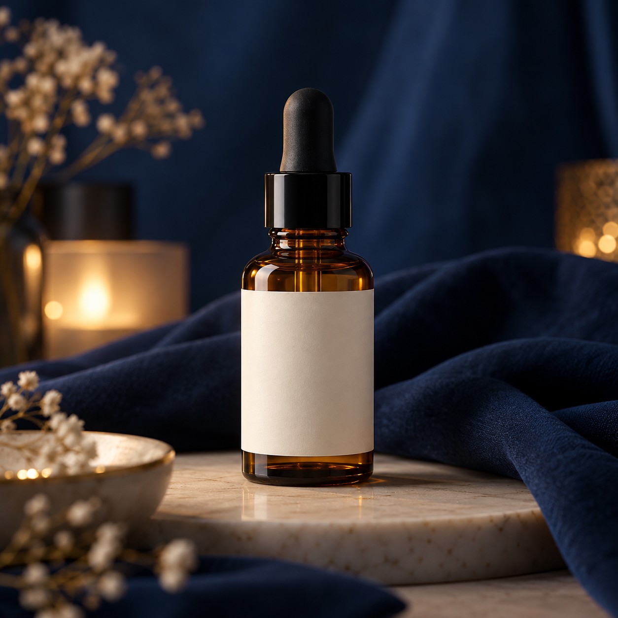 Illustration indicative d’une huile cosmétique de nuit